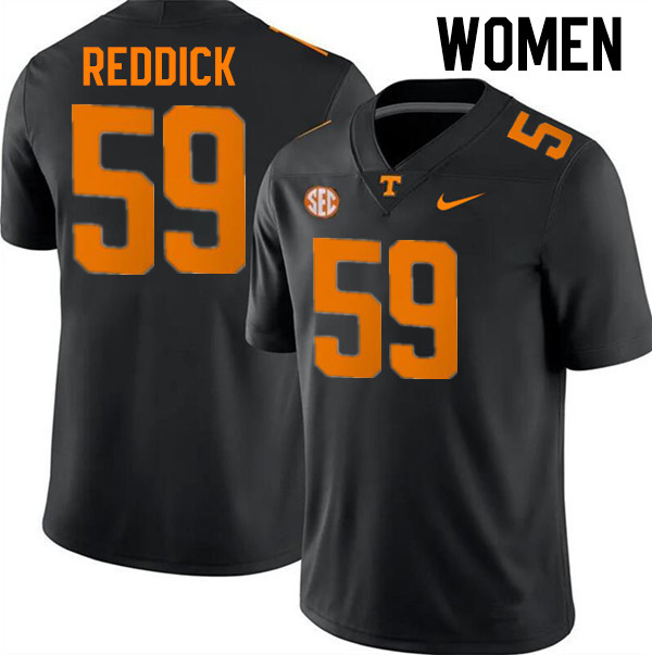 Women #59 Masai Reddick Tennessee Volunteers College Football Jerseys Stitched-Black